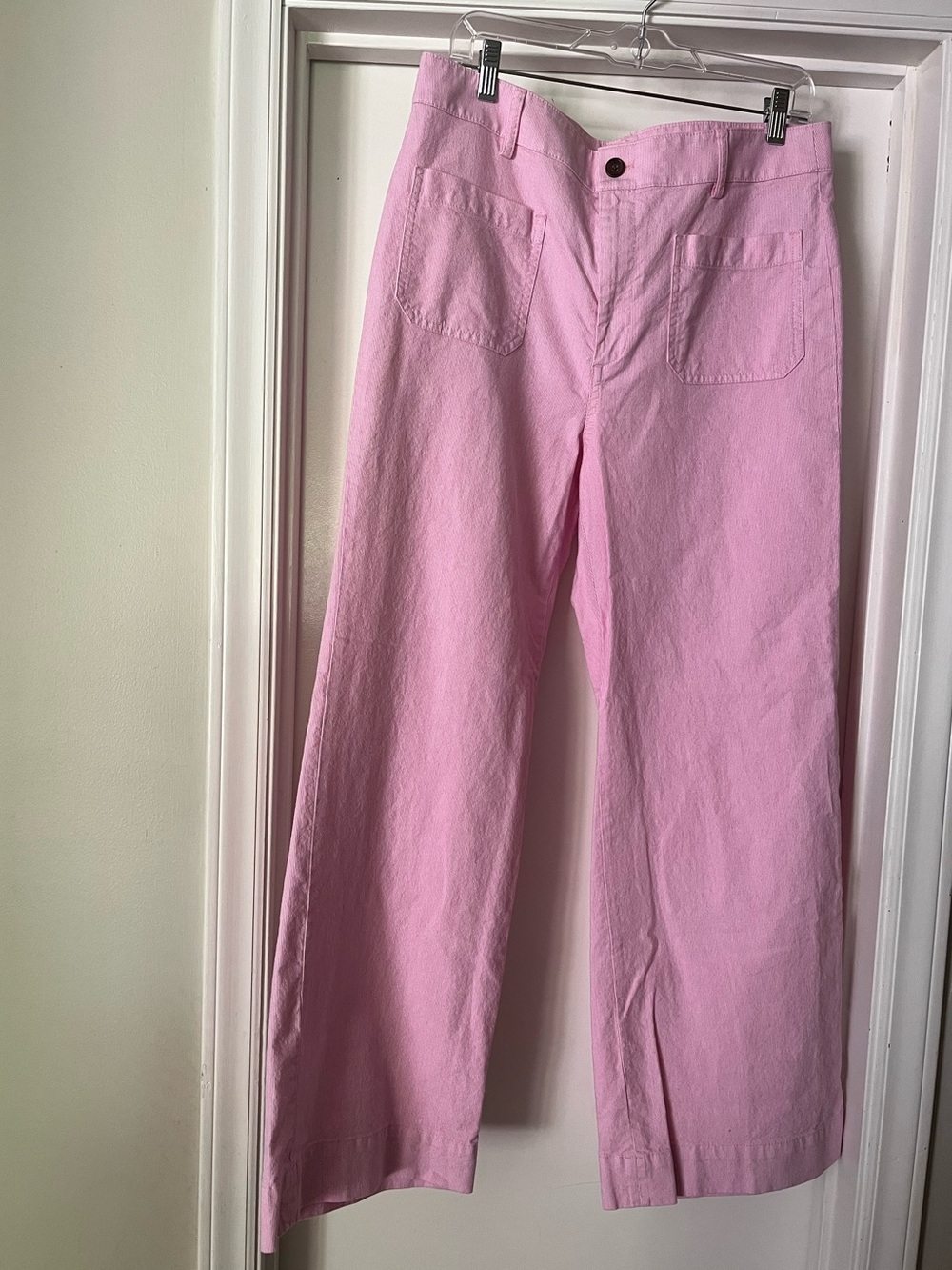 J.Crew Pink Wide-Leg Cotton Pants, size 31